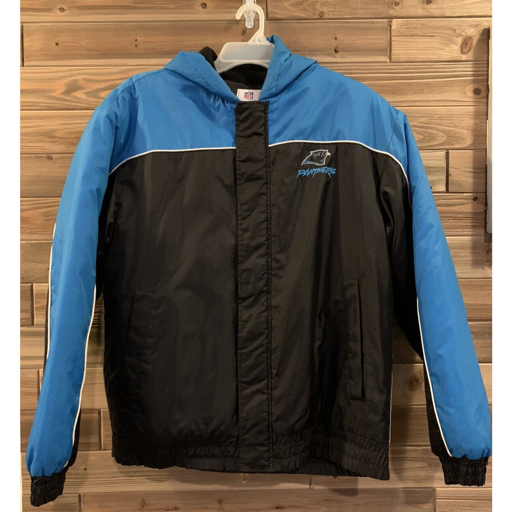 NFL CAROLINA PANTHERS Hooded Winter Puffer Full Zip-Up Coat Jacket Men's Size XL